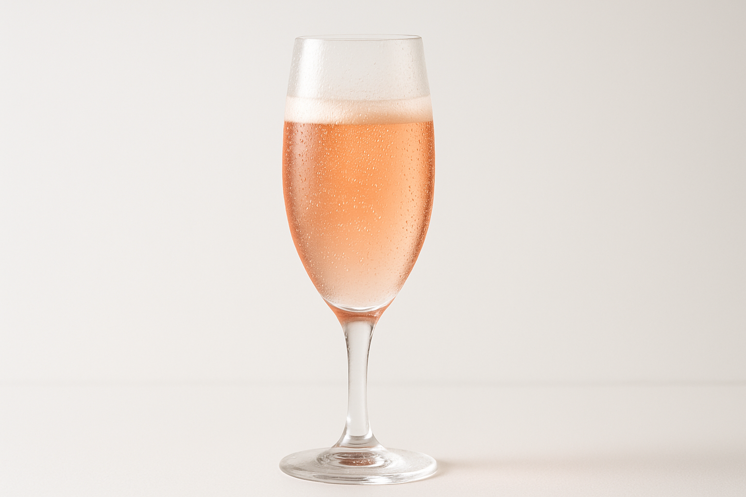 a glass of pink prosecco