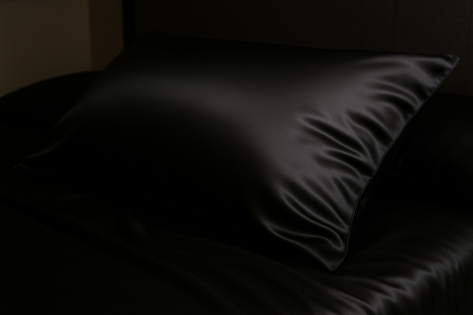 black silk pillowcase